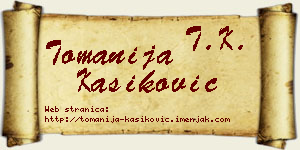 Tomanija Kašiković vizit kartica